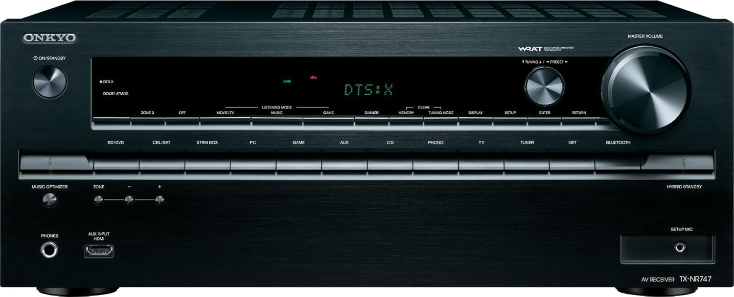 Onkyo TX-NR747 175-Watt 7.2-Channel Network A/V Receiver with Wi-Fi & Bluetooth (Black)