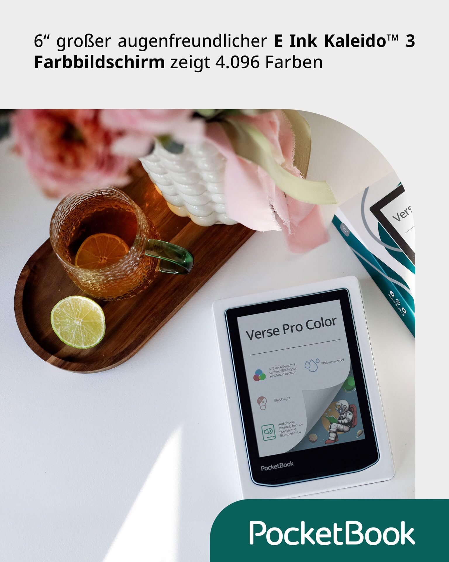 Pocketbook Verse Pro Color Blaugrau 16GB eBook-Reader 6" Dach-Version Touch eINK 3