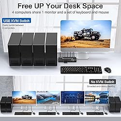 USB 3.0 KVM Switch HDMI 4 Port Support 4K@60Hz