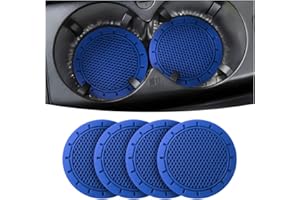 8SANLIONE 4 Pack Car Cup Holder Coaster, 2.75 Inch Diameter Non-Slip Universal Insert Coaster, Durable, Suitable for Most Car Interior, Car Accessory for Women and Men (Deep Blue)