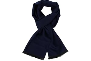 sy soul young Long Cotton Scarf for Men - Warm Fringe Plaid Scarves With Luxurious Gift Box