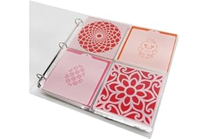 NEGEMEL Cookie Stencil Storage Binder Die Cut and Stamp Storage Folder Baking Stencil Organizer Scrapbooking Cutting Dies Stencil Storage Book Collections Case Organizer(8Pockets x 30 Pages)