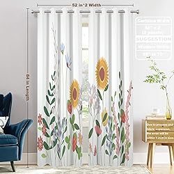 Batmerry Wild Plants Blackout Curtains for