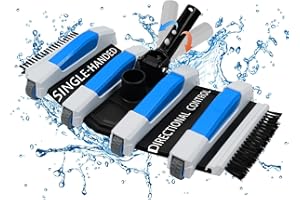 TIDYMISTER Enhanced Pool Vacuum Head with Direction-Control Swivel Handle Pool Brush Head with Wheels for Vinyl Liner Professional Weighted Pool Vac Cleaner for Inground & Above Ground Pool - Blue