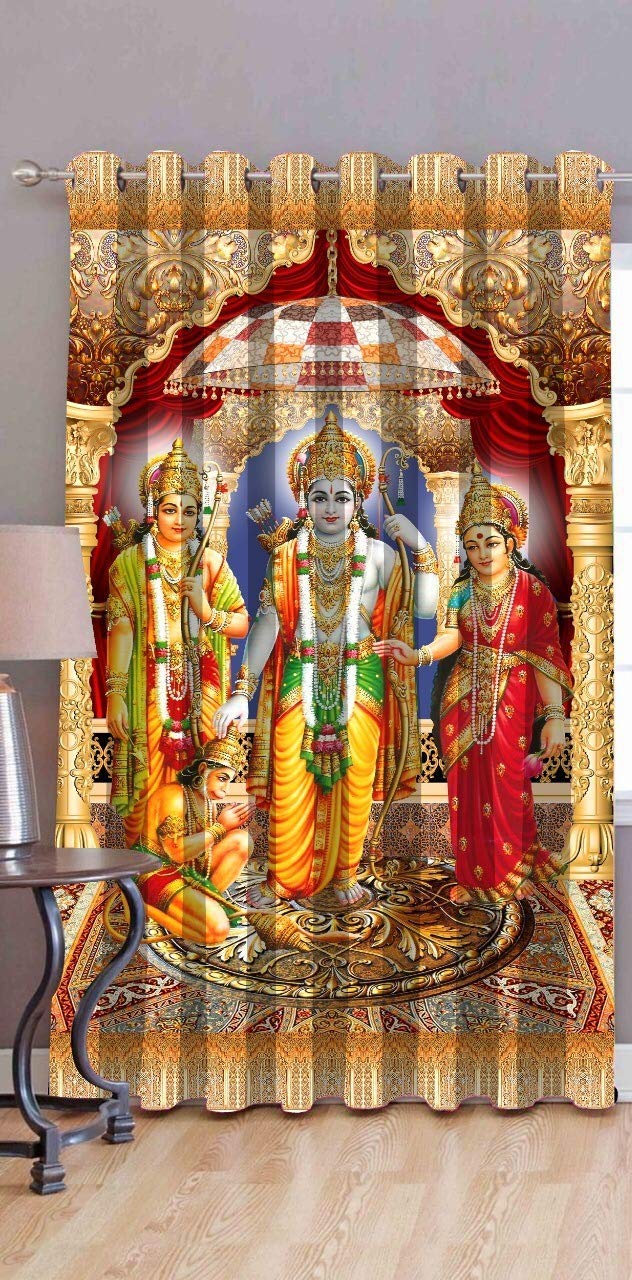 Buy Amazin Homes 3d Digital Print Ram Darbar Curtain Temple Pooja