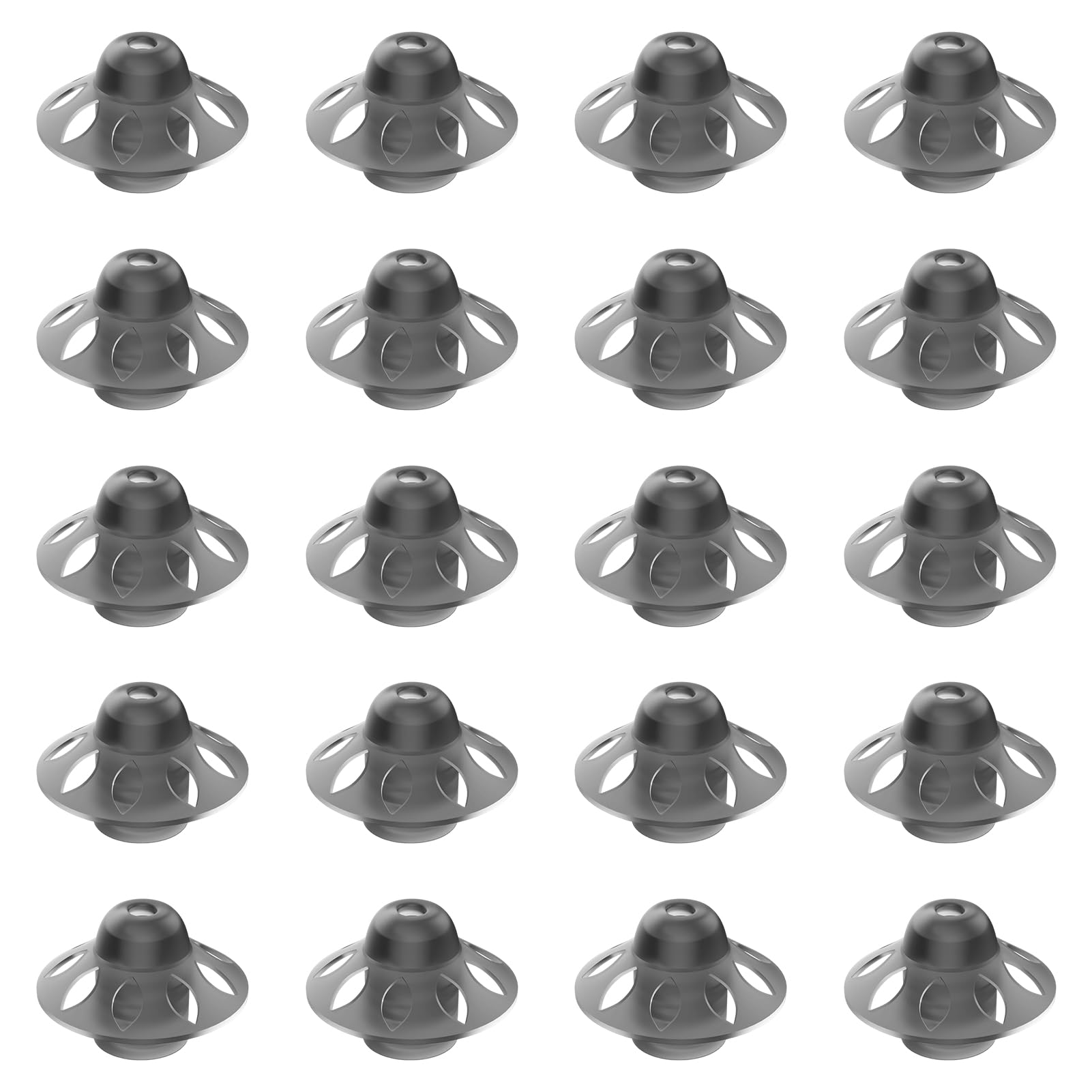 Fadbuds 20 Pcs Hearing Aid Domes, Open Soft Silicone Replacement Reusable Porous Umbrella-Shaped Double Layer Washable Earplug Domes Ear Tips Accessories for People with Moderate Hearing Loss (10mm)