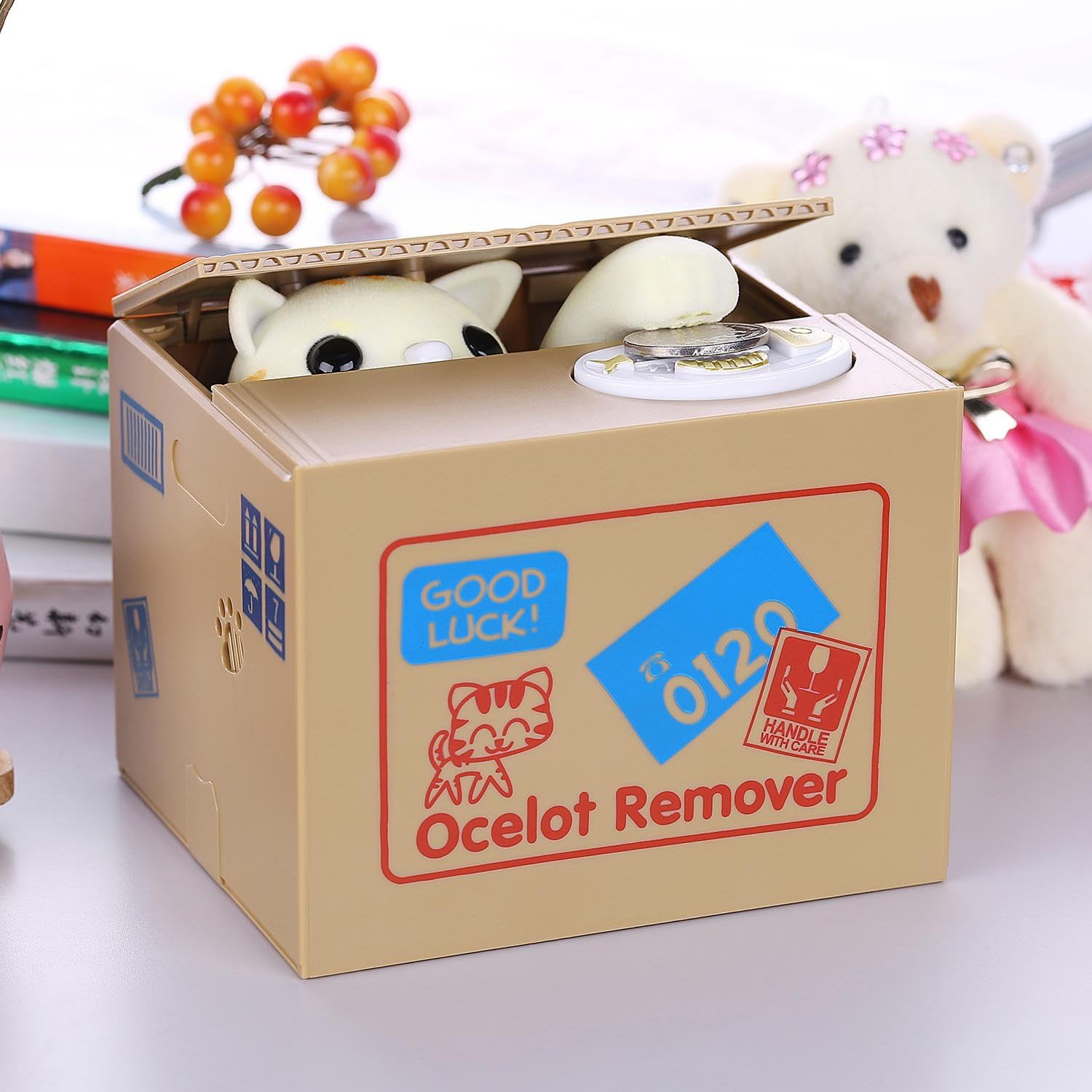 Amazon 貯金箱 バンク かわいい猫貯金箱 高質量abs樹脂製 子供のおもちゃ最良の選択 ねじなし おもちゃ おもちゃ