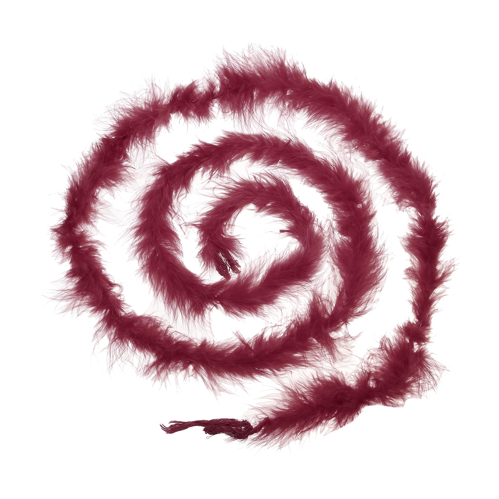 PATIKIL 6.6 Ft Feather Boas, 1 Pcs Feather for DIY Craft Sewing Trim Home Wedding Holiday Home Decor Graduation Party Christmas, Wine Red