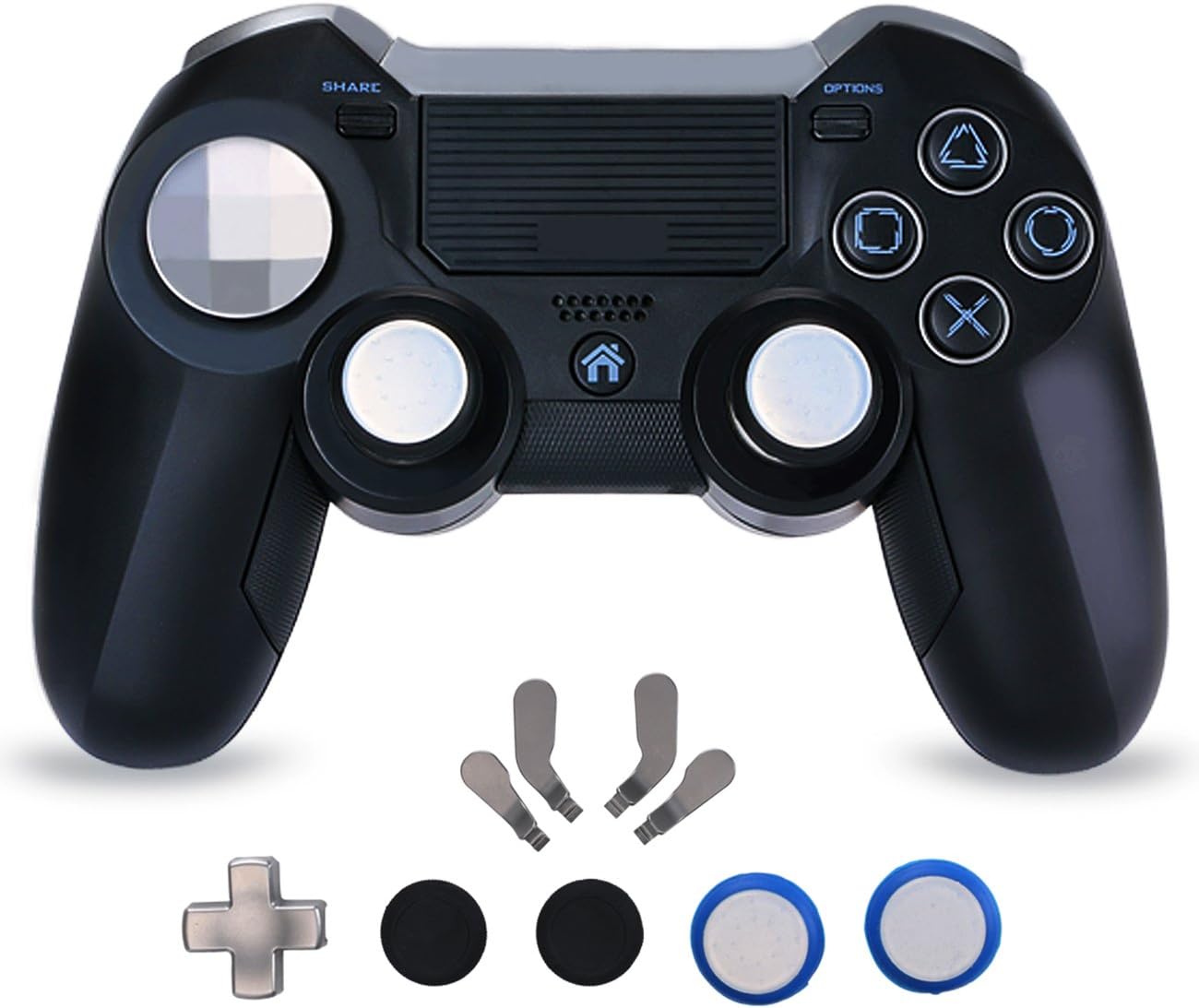 RRISCI Elite Game Controller for PS4/Playstation4 Dual Vibration Gamepad Joystick Compatible with PS3/PC-Black