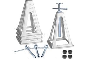 FROSTYRIDER RV Stack Jacks 4 Pack, Aluminum Trailer Jack for RV Camper Travel Trailer, Single Support up to 7500 Lbs, Adjustable Range of 11" to 17" Camper Stabilizer Jacks, W/Rubber Pads