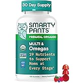 SmartyPants Organic Prenatal Vitamins for Women, Multivitamin Gummies: Biotin, Methylfolate, Omega 3 (ALA), Vitamin D3, C, Vitamin B12, B6, A, K2 & Zinc, Choline, Vegetarian, 120 Count (30 Day Supply)