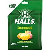 HALLS Defense Assorted Citrus Vitamin C Dietary Supplement Drops, 80 ct | Throat Drops, Value Pack