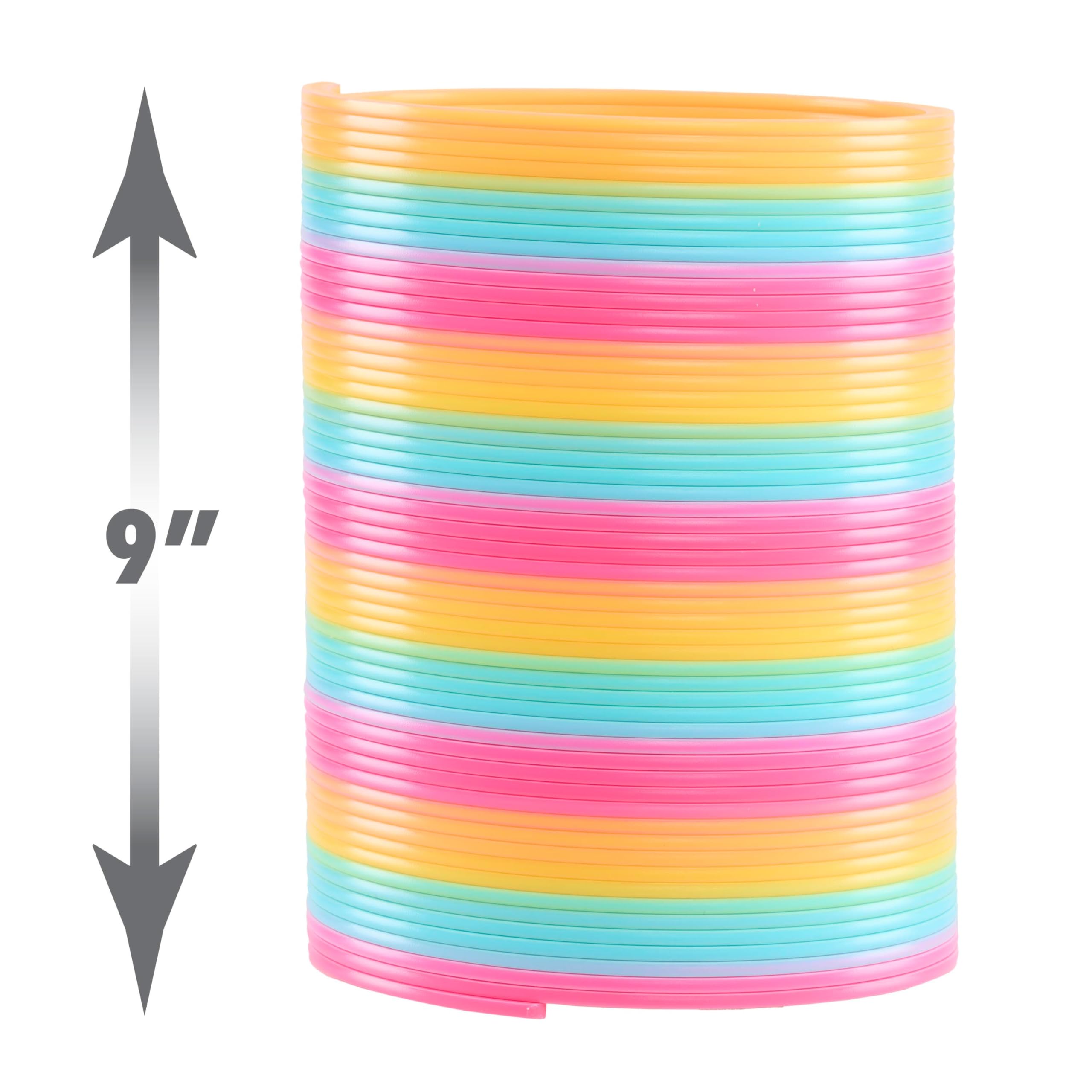 Slinky Extreme Rainbow, Large Plastic Fidget Toy, 9-inch Tall, 7-inch Wide, Retro Spring Toy, Kids Toys for Ages 5 Up by Just Play