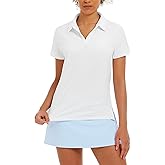 Stelle Women Golf Polo Shirts Tennis Shirt Short Sleeve V Neck Quick-Drying Collared Top