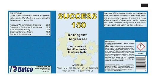 DETCO – Success 150 Detergente desengrasante concentrado | Fuerza ...