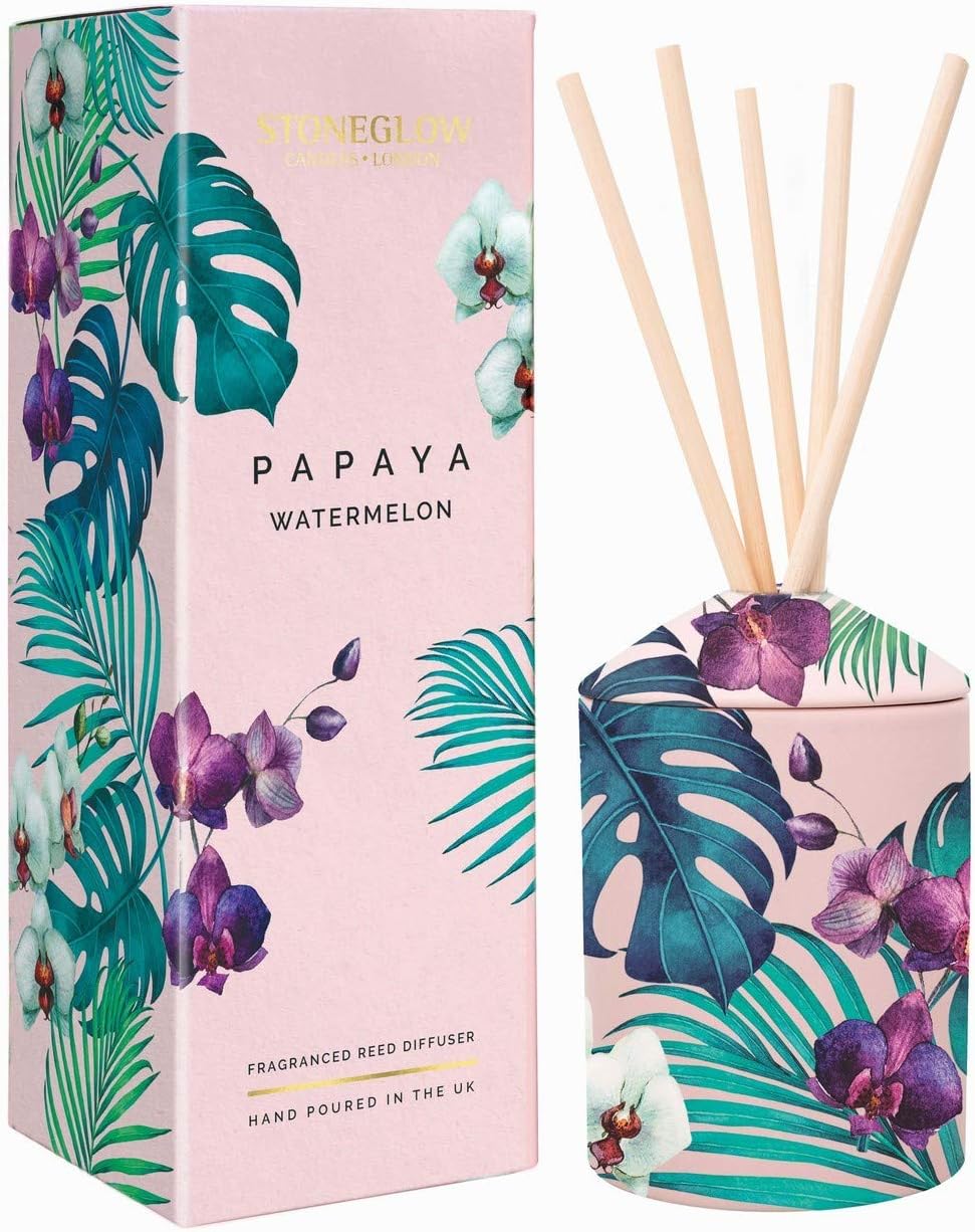 Stoneglow Urban Botanics Reed Diffuser - Papaya Watermelon, Multicolor