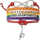 Infinity Collection Gymnastics Bracelets For Girls- Adjustable Charm Bracelet Gymnastic Charm. Gymnastics Bracelet Gifts for Gymnasts, Teams & Coaches.