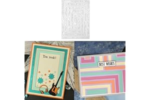 FAWENUCY Scrapbooking Die-Cuts, Layering Frame Metal Cutting Dies for Card Making, Paper Craft Punch Template, Background Embossing Stencils, DIY Album Décor (Wooden Rectangle-13.1x18.1cm)