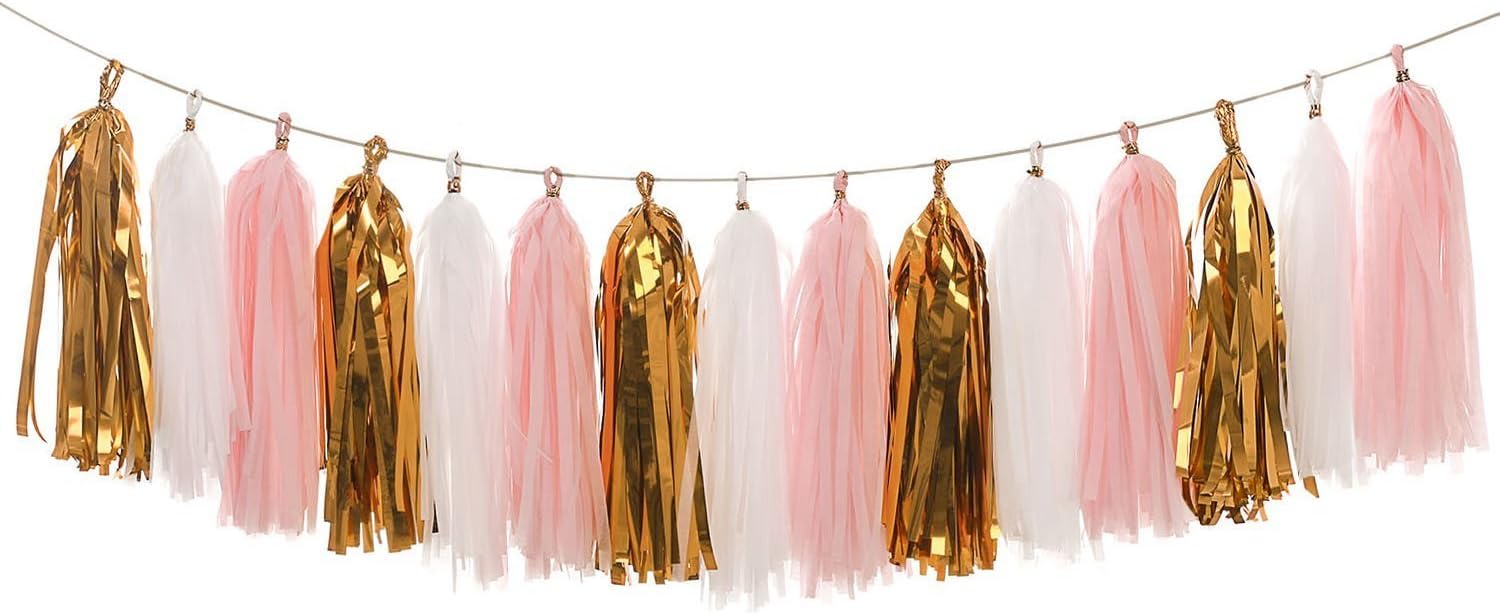 LEWOTE Tissue Paper Tassel Garland 