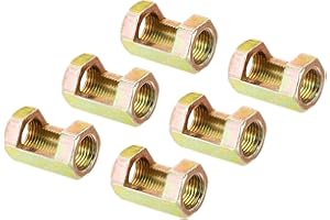 PATIKIL 1/8IP(1/8-27) Hex Coupling Nut, 6 Pack Female Thread Connector 25mm Hexagonal Sleeve Nut Rod Bar Stud Tube Joint Hard