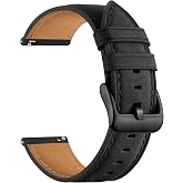 GEAK 20mm 18mm 22mm Leather Band Compatible with Garmin Vivoactive 5/6/4/3 Watch Bands, Venu 4/Venu 3S/2S, Quick Release Vintage Genuine Leather Strap for Venu 3/2/Forerunner 265/165 Men Women