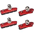 Pioneeryao Sport Road Bike Cycle Bicycle Brake Pads Block 2 Pairs (Red)