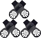 Dog Socks 3 Pairs Anti-slip Paws Stop Licking XL Black