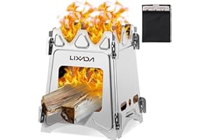 Lixada Compact Folding Wood Stove for Outdoor Camping Cooking Picnic