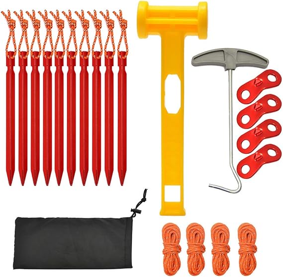 KLOP256 Juego de estacas para tienda de campaña, 18 cm, para exteriores