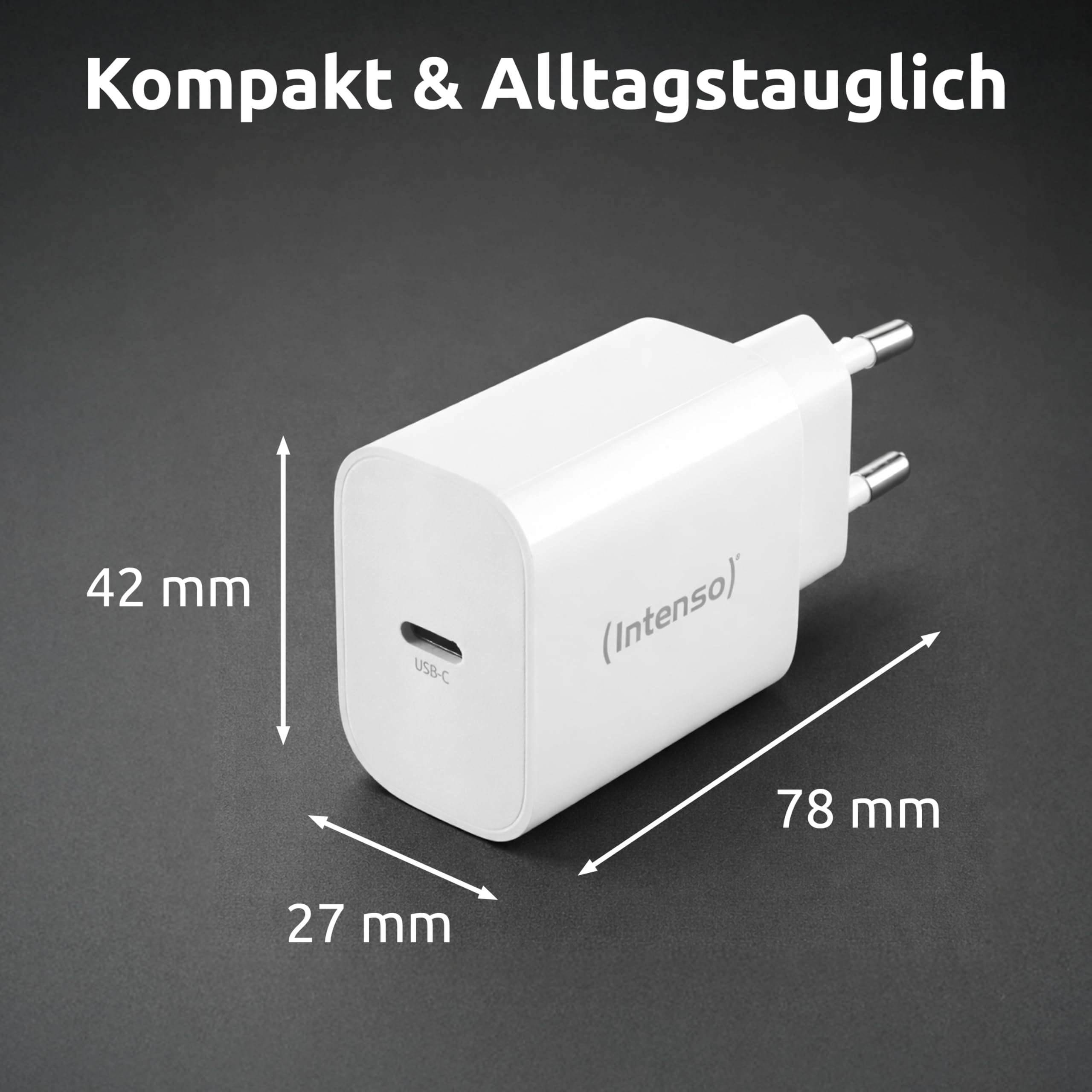 Intenso 20W USB-C Ladegerät mit Power Delivery (PD 3.0) & PPS – Schnellladegerät mit EU-Stecker – USB-C Netzteil kompatibel mit iPhone 15/16/17, Samsung Galaxy, Google Pixel, weiß 6
