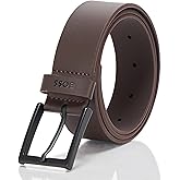 BOSS Men's Timon Leather Belt with Branding on The Loop
