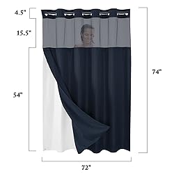 Gibelle No Hook Waffle Weave Shower Curtain with