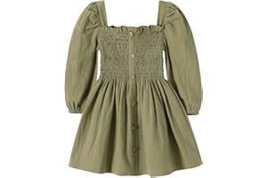 Happy Town Toddler Girl Dress Long Sleeve Play Wear Dress Baby Solid Color Casual Fall Winter Clothes