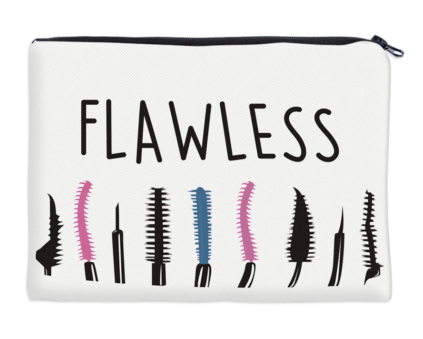 Light box small toiletry bag cosmetic bag make-up bag make-up bag toiletry bag with stylish print motifs for your handbag, travel and vacation (Flawless)