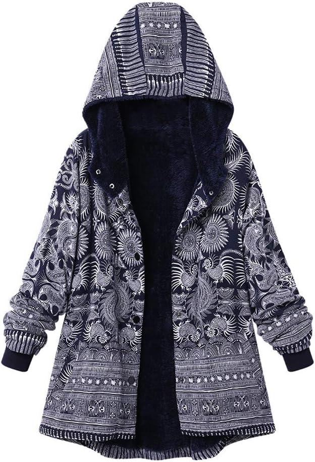 Women's Vintage Warm Faux Shearling Coat KIKOY Long Sleeve Casual Lapel Outwear