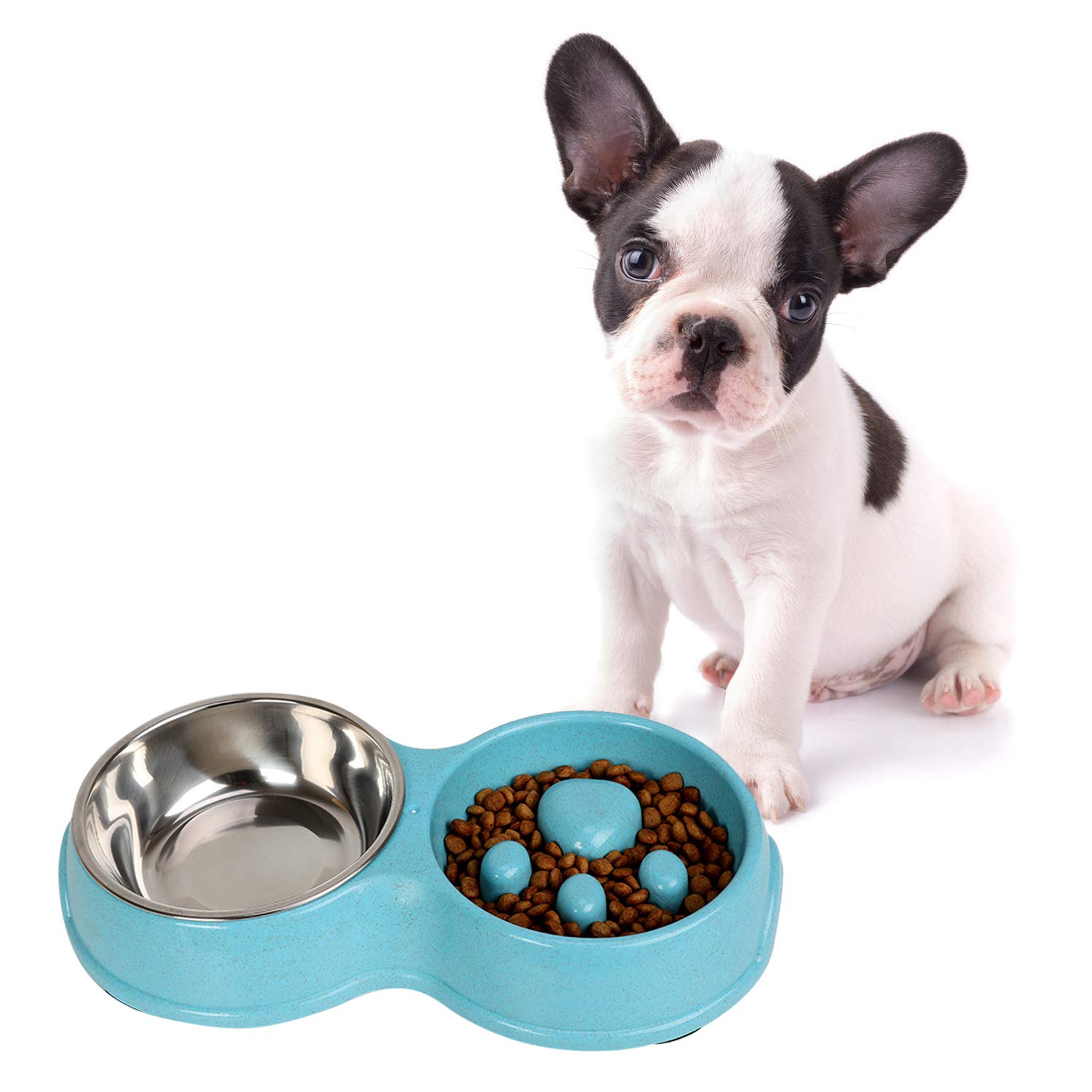 PETCUTE Dog Bowl Slow Eating Dog Bowl Slow Feeders Interactive Puzzle Dish for Dogs Non Slip Stainless Steel Dog Food Bowl Dog Bowls,Pet Bowl