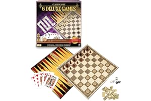 Ambassador • 6 Classic Games Set Deluxe Edition • Famous and Popular Classic Family Games • Board Games for Adult and Childre
