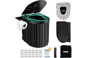 Portable Camping Toilet with Pop-Up Privacy Tent, 12-inch Toilet Seat, Outdoor Portable Folding Toilet Potty for Adults Load 