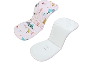 LAT LEE AND TOWN Universal Baby Stroller Seat Liners,Reversible Soft and Comfortable Baby Stroller Seat Cushion,Kids Seat Pads for Toddlers & Preschoolers -30 * 13.8'',1 Pack(Pink Forest)