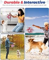 HETOO Dog Soccer Ball 6 inch Interactive Toy Red White Durable PU Buoyant view 2