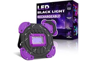 Biuonk Rechargeable LED Black Light, Cordless 395nm Battery Powered Black Lights, Body Painting, Fishing, Halloween Party, Neon Glow Party, Fluorescent Poster, Christmas, 1 Pack