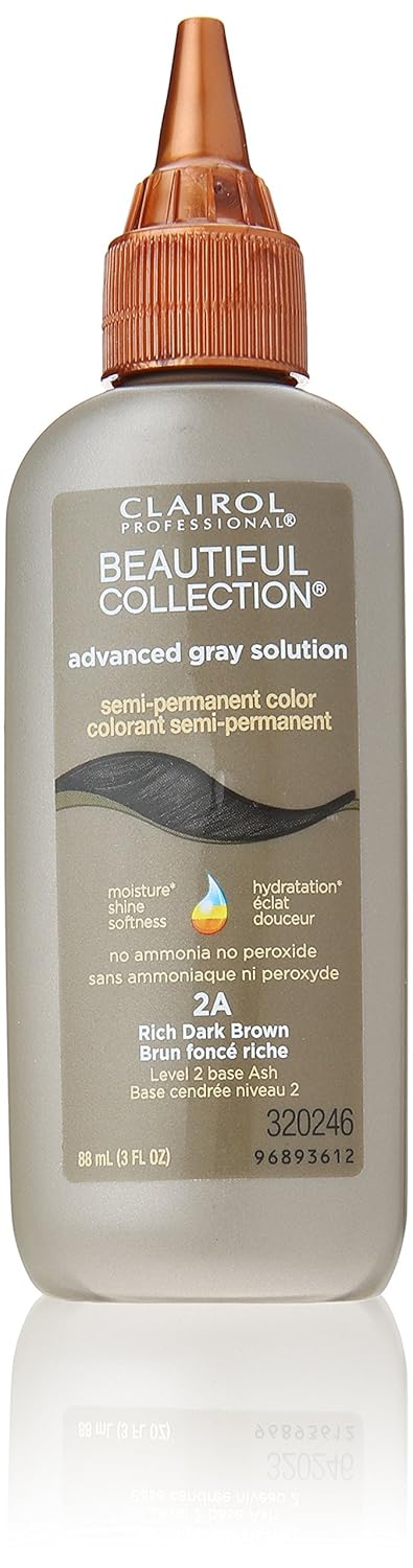 Clairol Beautiful Collection Advanced Gray Solution Hair Color, 3 fl oz -Rich Dark Brown