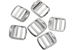 uxcell Metal Ladder Lock Slider, 6Pcs Zinc Alloy Buckle Adjuster Webbing Strap Release Buckles for Backpack Strap Replacement