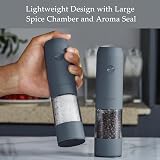 TLYSXPRO Electric Salt and Pepper Grinder Set USB Rechargeable 2 Pack Greige view 4