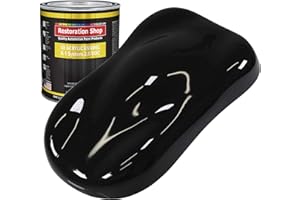 Restoration Shop - Jet Black (Gloss) Acrylic Enamel Auto Paint - Quart Paint Color Only - Professional Single Stage High Gloss Automotive, Car, Truck, Equipment Coating, 2.8 VOC