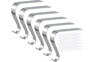 HMASYO Christmas Stocking Holders for Mantel Set of 6, Silver Metal Fireplace Stocking Holders, Non-Slip Stocking Mantel Hangers Hooks for Christmas Party Decoration