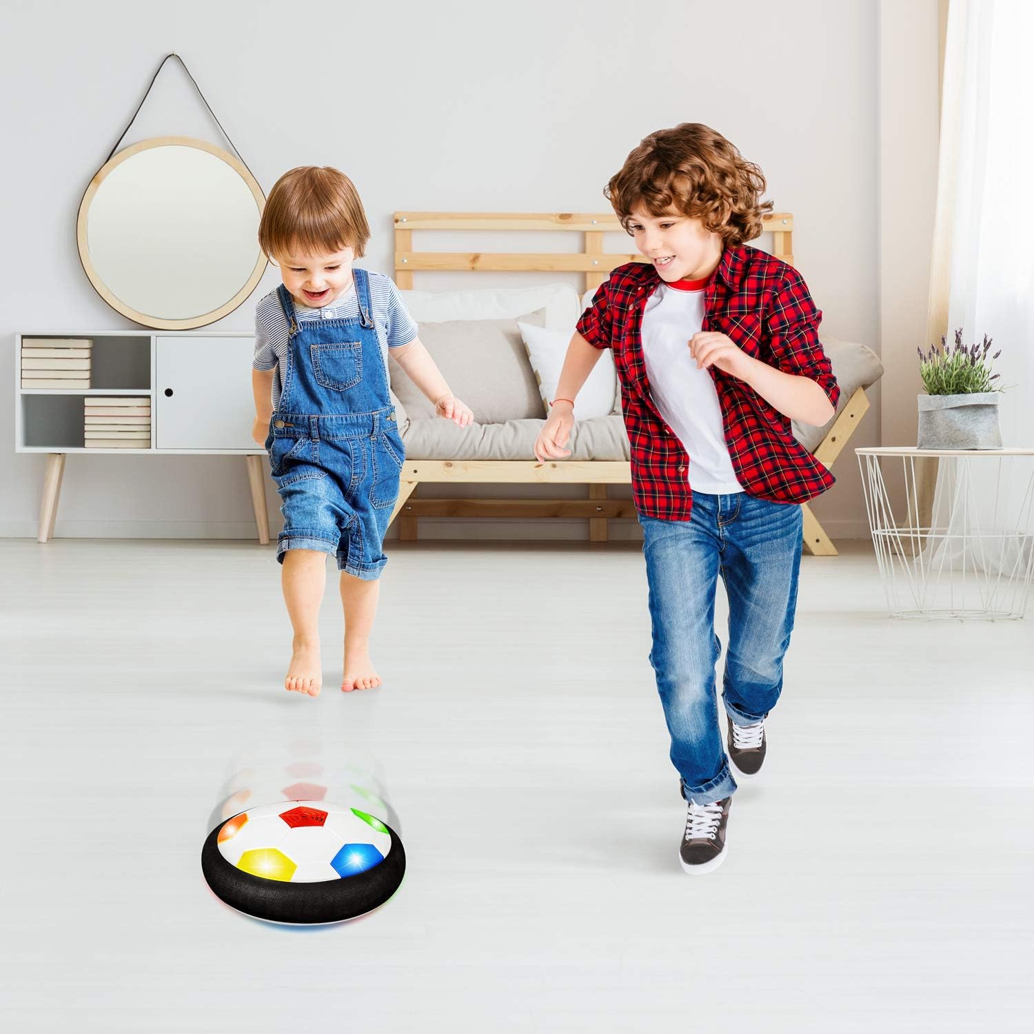 Kids Toys Hover Soccer Ball,Indoor Floating Soccer Rechargeable Air Soccer with Color LED Light and Soft Foam Bumper,Upgrade Training Soccer Toys Gift for Boys Girls Age 3 4 5 6 7 8 9 10 - 16 Year Old: Toys & Games