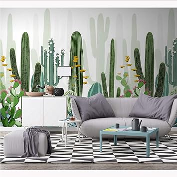 Dalxsh Tropische Pflanze Tapetenaufkleber Grüner Kaktus Fototapete