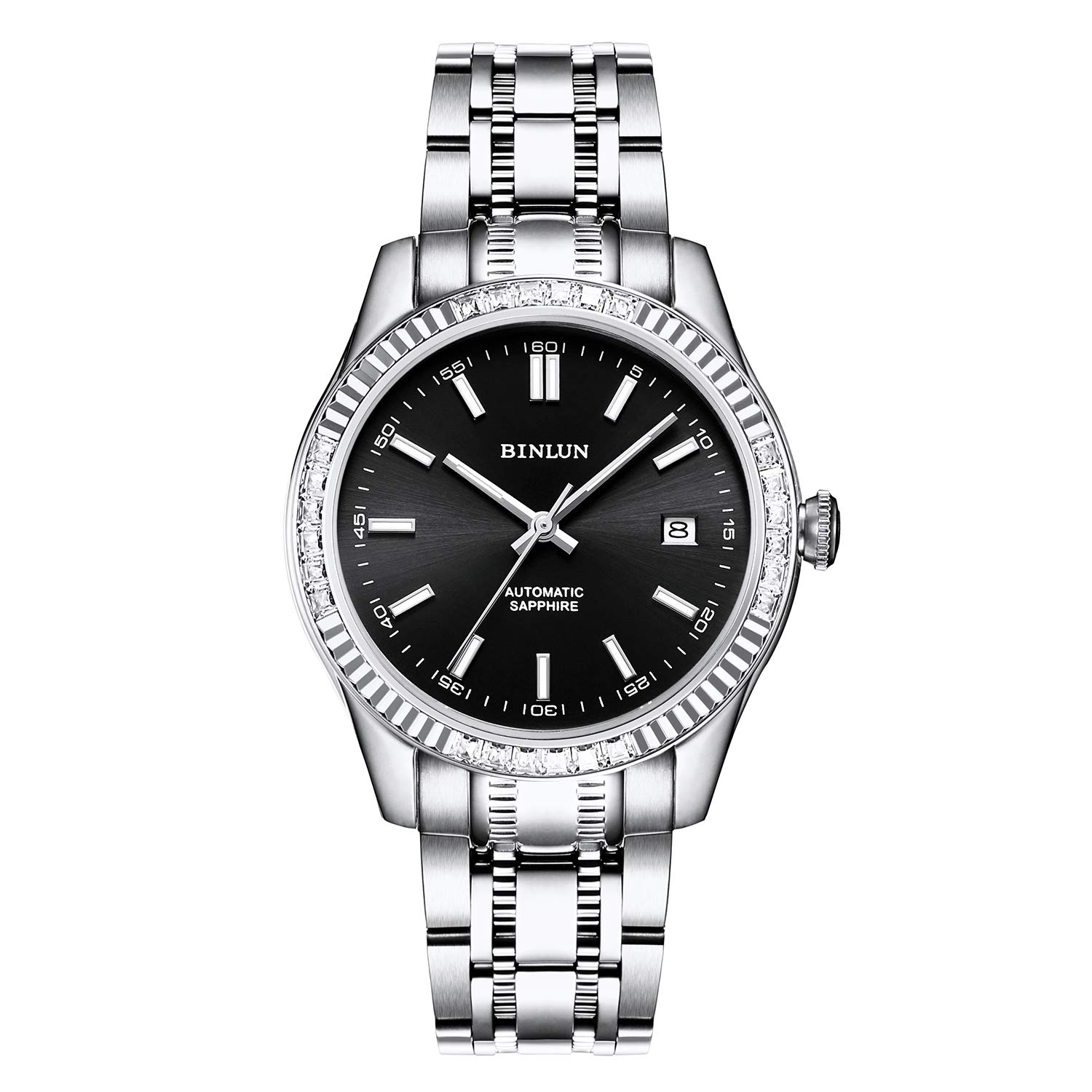 BINLUN Men's Wrist Watches Automatic Mechanical 18K Gold Plated Watch Waterproof Stainless Steel Wristwatch for Men