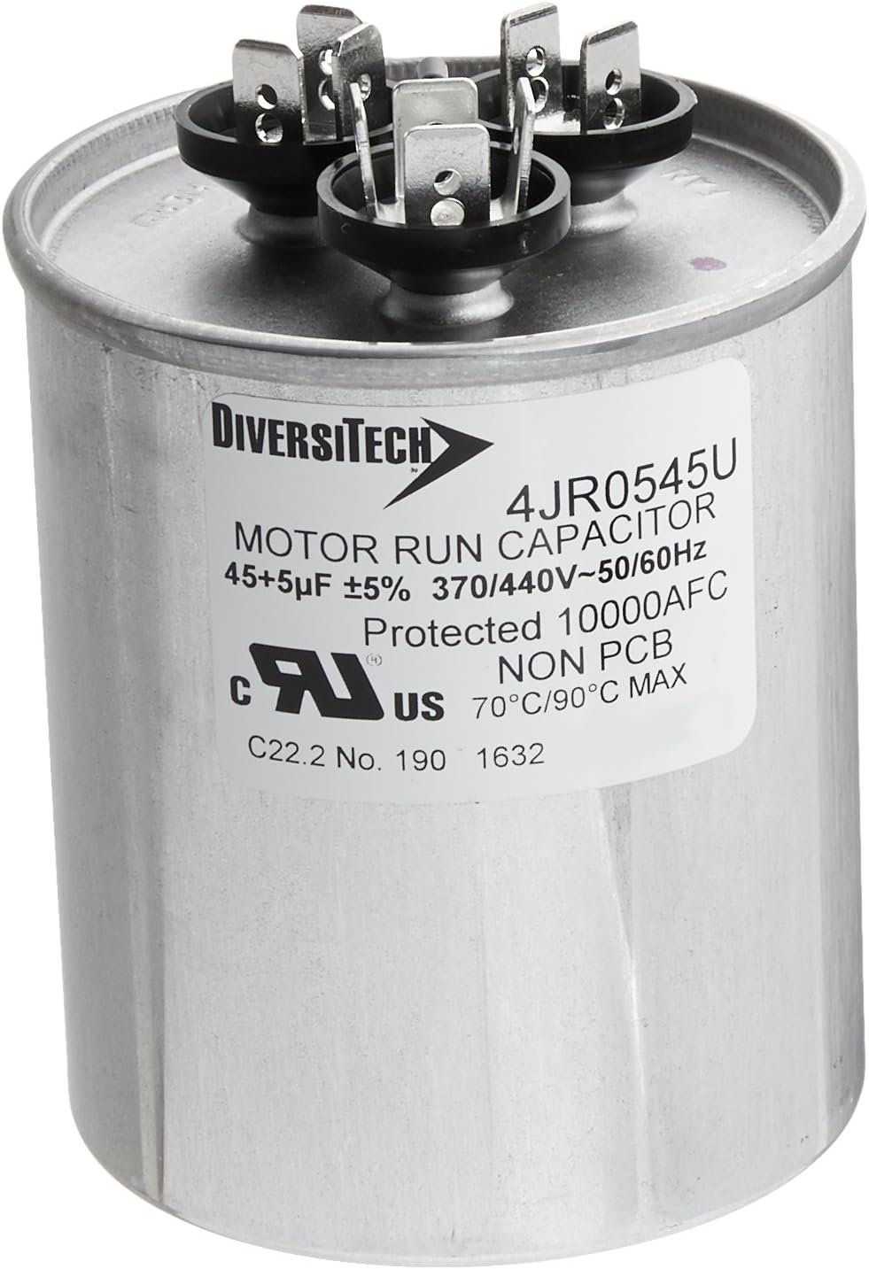 Diversitech 4JR0545U Mtr Run Cap Rnd,45/5uF,370/440